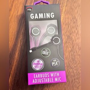 iHip Gaming Earbuds with Adjustable Mic - Black